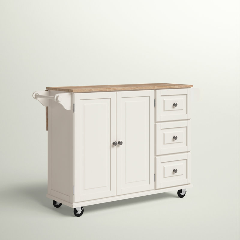 Red Barrel Studio® Kuhnhenn Solid Wood Kitchen Cart & Reviews Wayfair